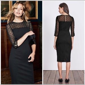 Boden Navy Polka Dot Sleeve Dress, NWT, 14